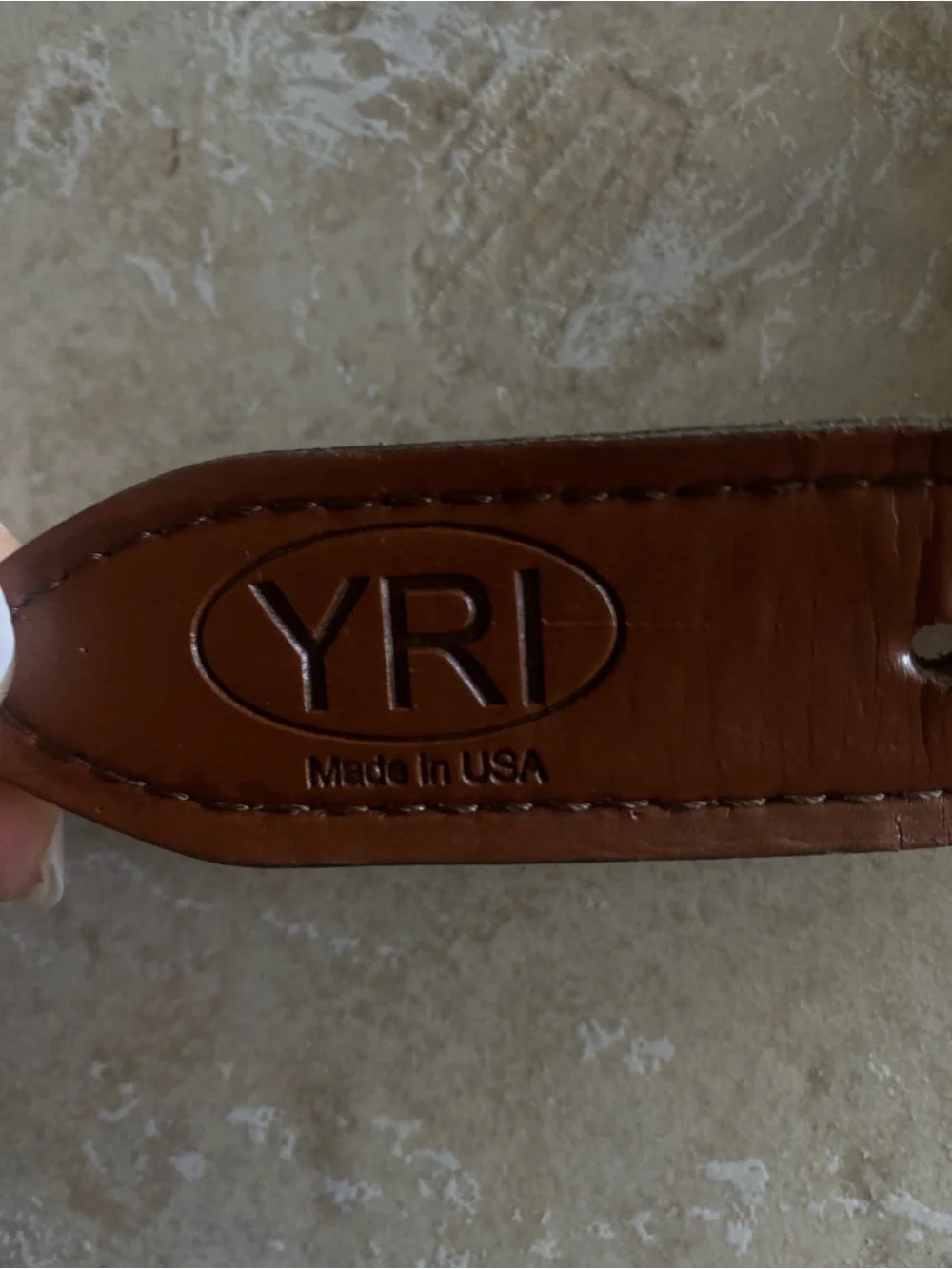 Kids Brown Leather-Trim Canvas Belt